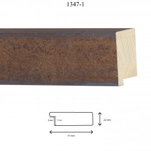 Moldura Lisa de Perfil 1347, en acabado MARRÓN ANTIGUO. Tamaño de la moldura 71mm x 22mm. Rebaje de 15mm x 8mm.