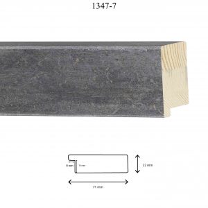 Moldura Lisa de Perfil 1347, en acabado GRIS ANTIGUO. Tamaño de la moldura 71mm x 22mm. Rebaje de 15mm x 8mm.