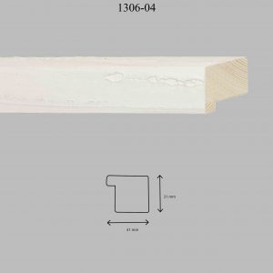 Moldura Lisa de Perfil 1306, en acabado BLANCO. Tamaño de la moldura 41mm x 31mm.