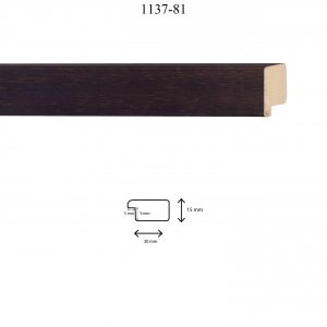 Moldura Lisa de perfil 1137, en acabado MADERA. Tamaño de la moldura 30m x 13mm.