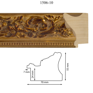 Moldura 1506-10 Oro Medida 70 x 55 x 24 mm