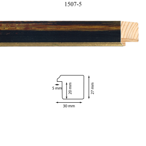 Moldura 1507-5 Negro Brochas
