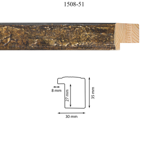 Moldura 1508-51 Oro Glaciar