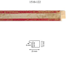 Moldura 1510-122 Oro Rayas Rojas