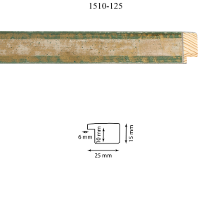 Moldura 1510-125 Oro Rayas Verdes