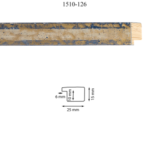Moldura 1510-126 Oro Rayas Azules