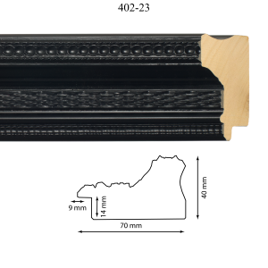 Moldura 0402-23 Holandesa Negro