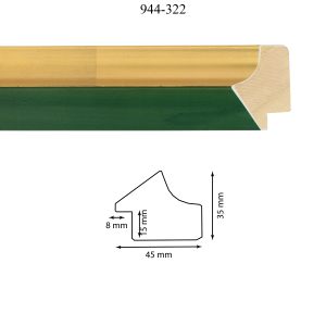 Moldura 944-322 Oro Verde Medida 45 x 35 x 15 mm