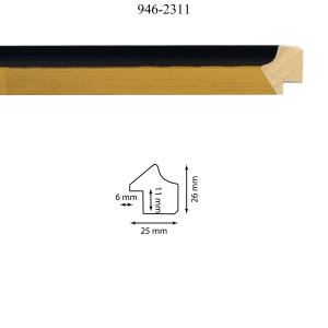 Moldura 946-2311 Negro Oro