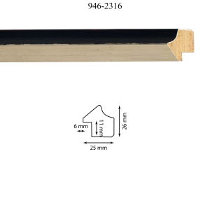 Moldura 946-2316 Negro Plata