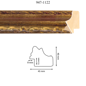 Moldura 947-1122 Oro E. Rojo