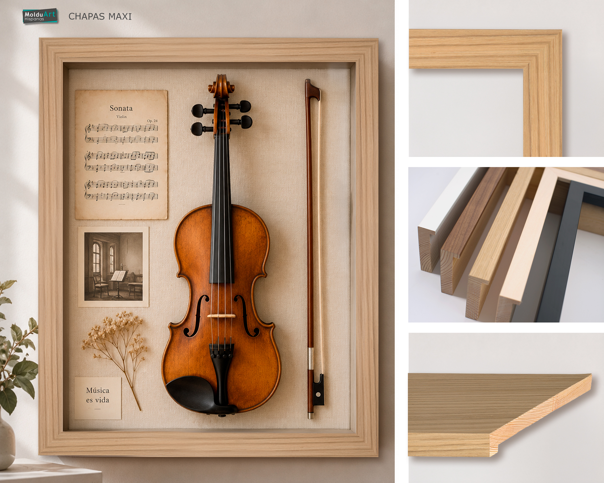 Colección Chapas Maxi – Perfil 1504: profundidad, madera y nuevas posibilidades para el enmarcado